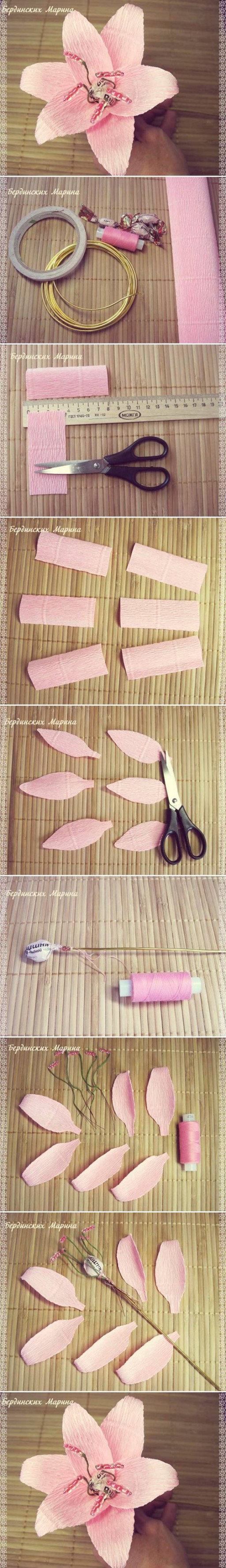 How to make beautiful Lily Flowers step by step DIY tutorial instructions