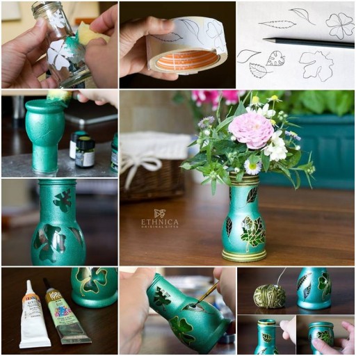 How to make beautiful flower vases with Baby Food Jars step by step DIY tutorial instructions thumb