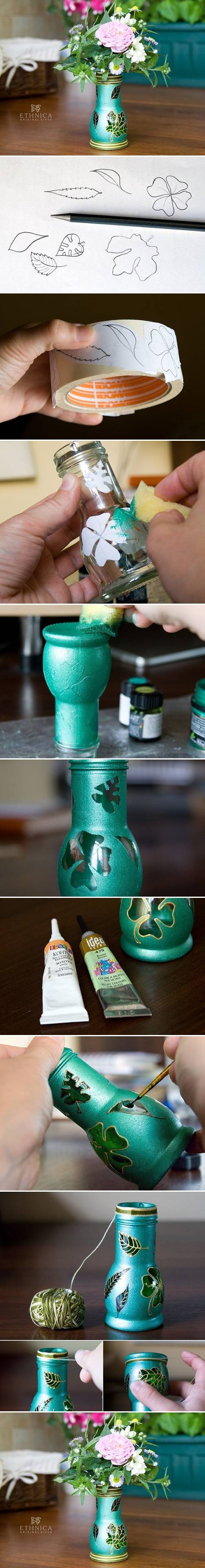 How to make beautiful flower vases with Baby Food Jars step by step DIY tutorial instructions
