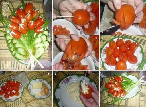 How to make beautiful tomato tulips step by step DIY tutorial instructions