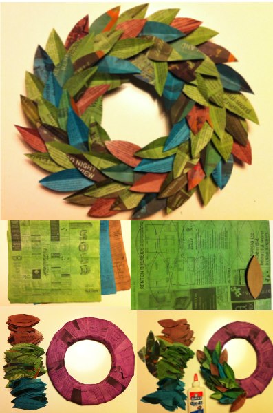How to make beautiful wreath with newspapers step by step DIY tutorial instructions