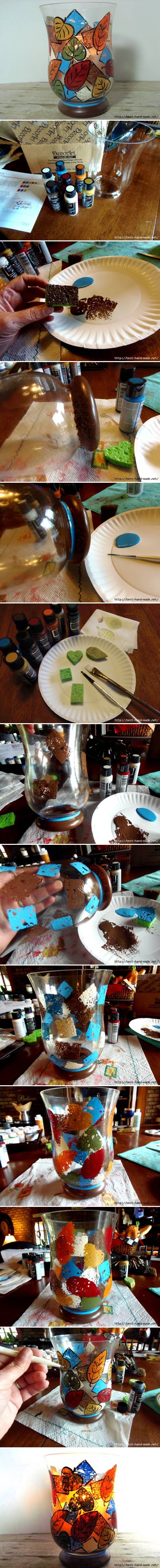 How to make custom Painted Vase step by step DIY tutorial instructions