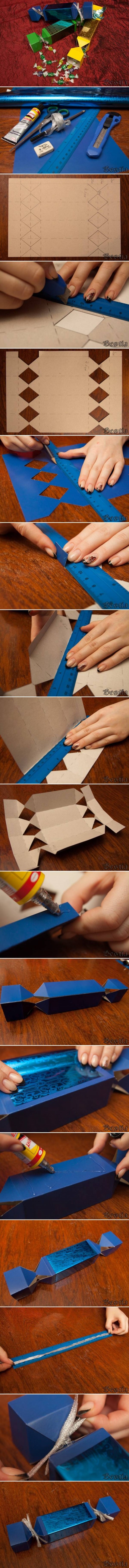 How to make cute Candy Style candy Boxes step by step DIY tutorial instructions