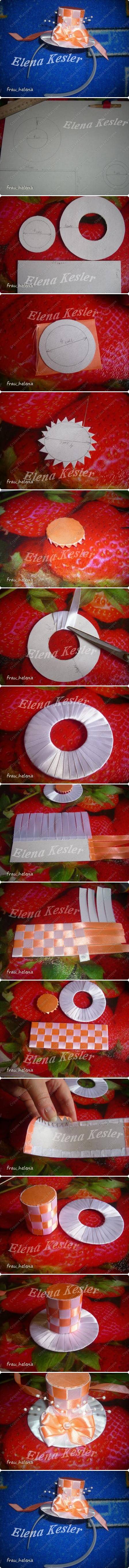How to make cute Ribbon Hat step by step DIY tutorial instructions