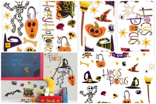 How to make happy halloween wall decor with peel and stick wall decals step by step DIY tutorial instructions