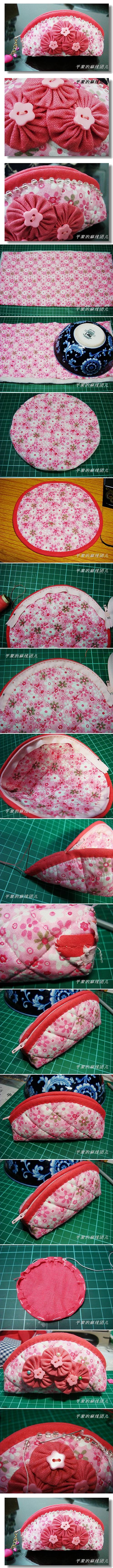 How to make homemade makeup Cosmetic Bag for your skin care products step by step DIY tutorial instructions