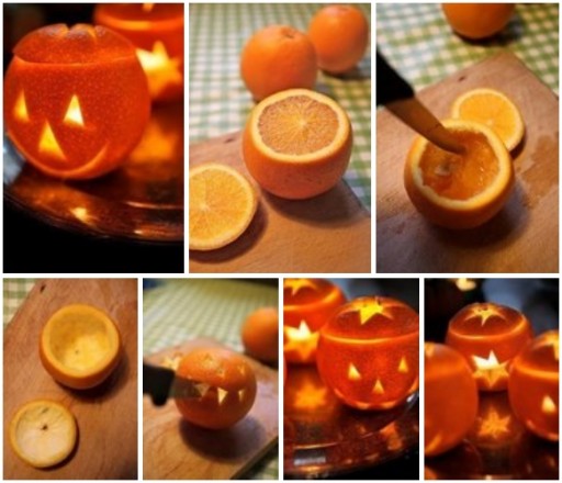 How to make orange lanterns for Halloween step by step DIY tutorial instructions
