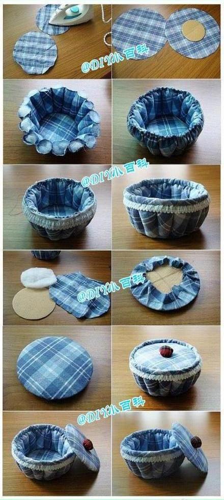 How to sew Fabric Pumpkin Storage box step by step DIY tutorial instructions
