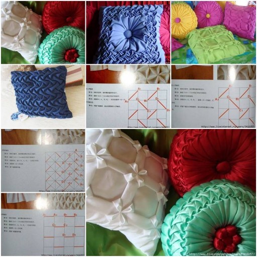 How to sew pretty Down Pillows step by step DIY tutorial instructions thumb