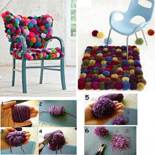 How to upgrade your chair with pom pom cushion step by step DIY tutorial instructions