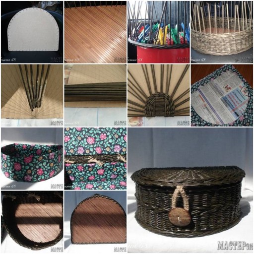 How to weave Newspaper Chest  storage units step by step DIY tutorial instructions thumb