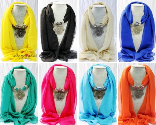 Which color of 1pcs Women's Butterfly Pendant Jewelry silk Scarf do you like