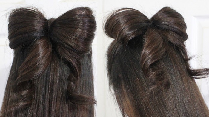 How To Do Half Updo Wedding Hair Bow For Medium Long Hair Step By