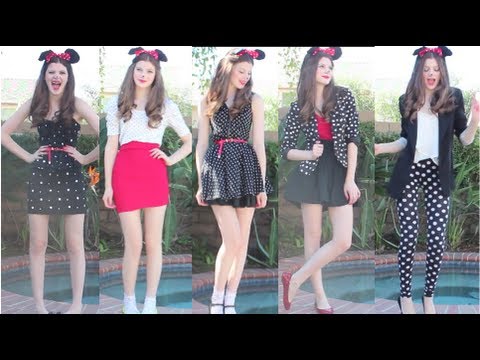 How to make last minute Halloween Costume Minnie Mouse, Hair, and Makeup step by step DIY tutorial instructions