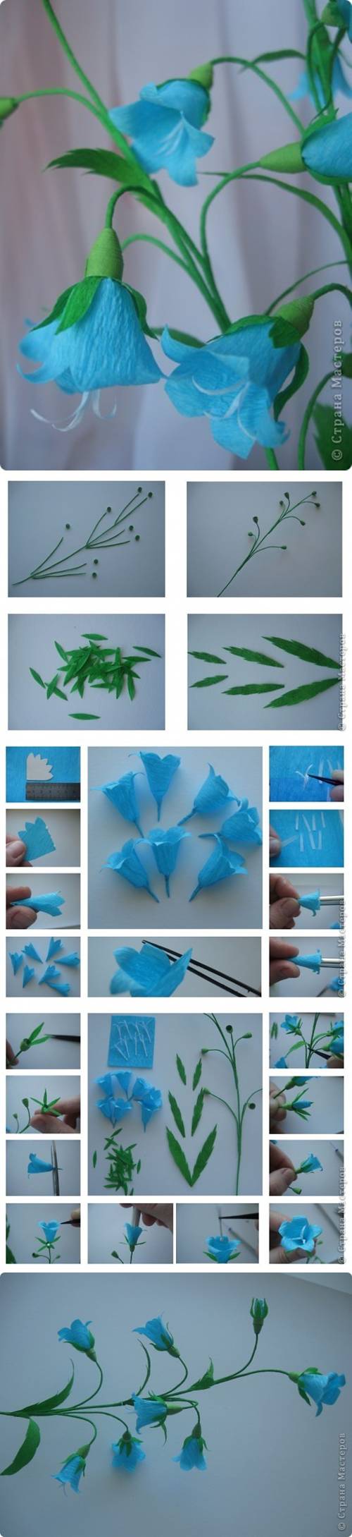 How To Make Bluebell Flower step by step DIY tutorial instructions