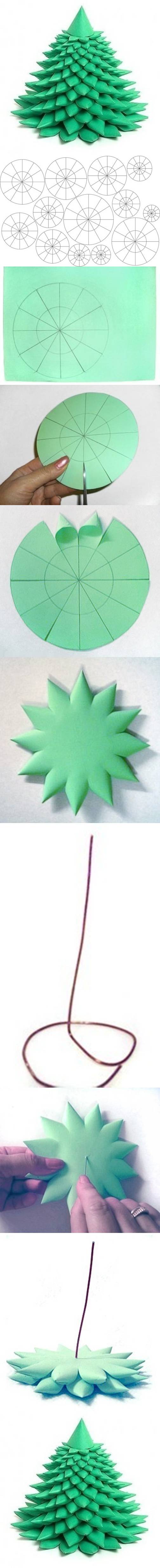 How to make 3D Christmas Tree step by step DIY tutorial instructions
