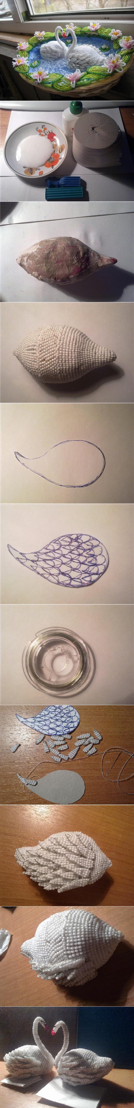 How to make Beads Swan step by step DIY tutorial instructions
