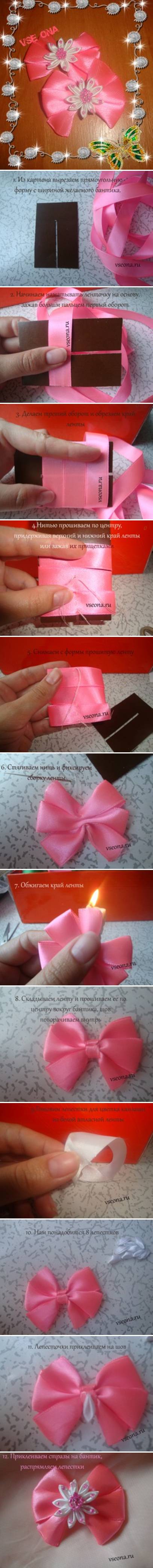 How to make Beginner Flower Bow step by step DIY tutorial instructions