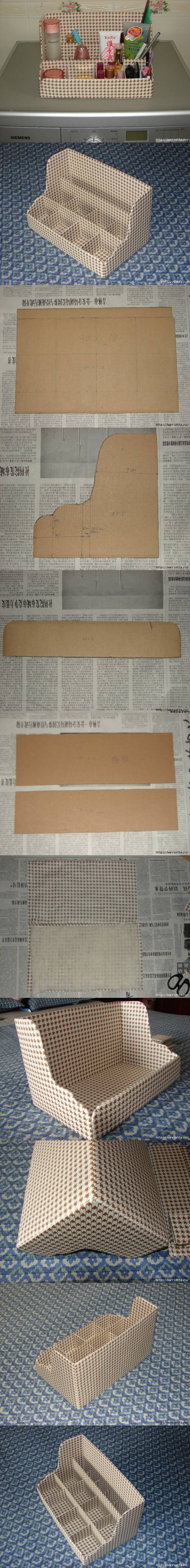 How to make Cardboard Shelves Organizer DIY tutorial instructions