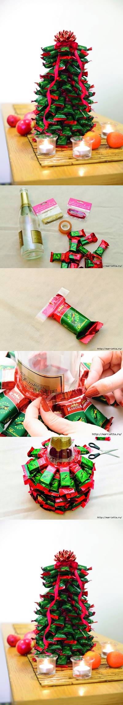 How to make Christmas Tree with Chocolate Bars DIY tutorial instructions