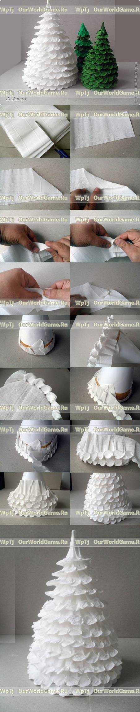 How to make Corrugated Paper Christmas Tree step by step DIY tutorial instructions