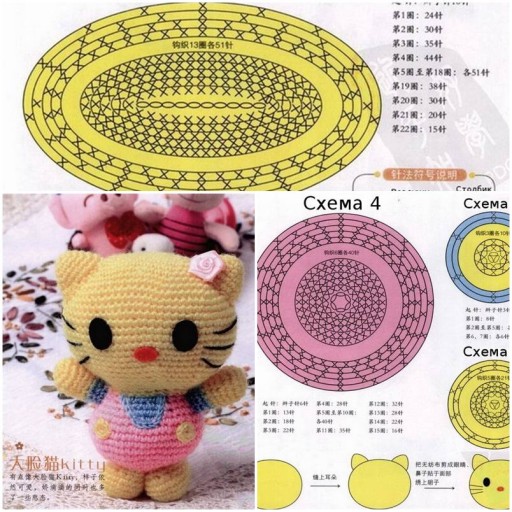 How to make Crochet Hello Kitty Gift DIY tutorial instructions thumb