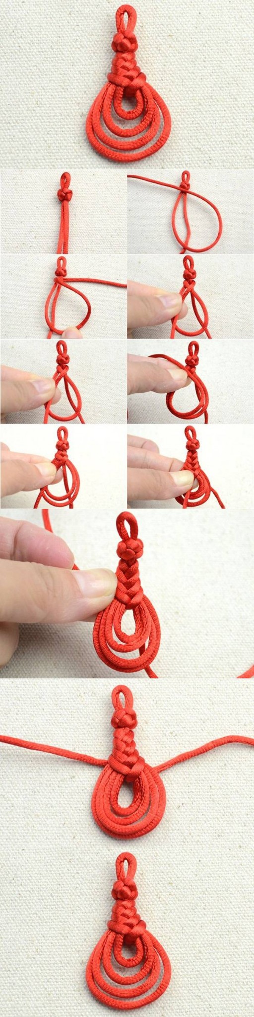 How to make Cute Knot Pendant step by step DIY tutorial instructions