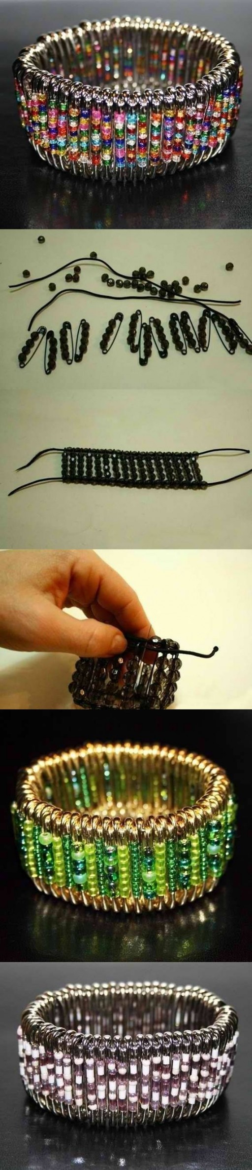 How to make Cute Safety Pin Wristband DIY tutorial instructions