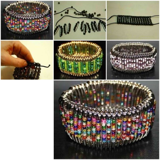 How to make Cute Safety Pin Wristband DIY tutorial instructions thumb