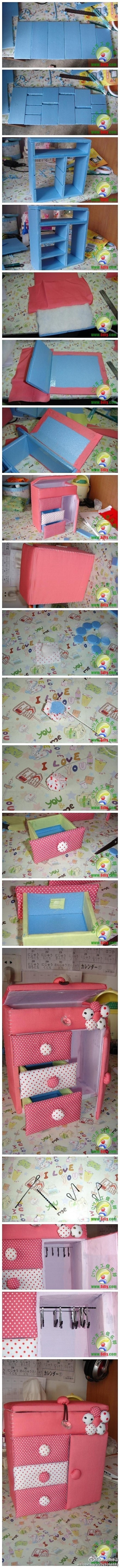 How to make Cute Toy Dresser step by step DIY tutorial instructions