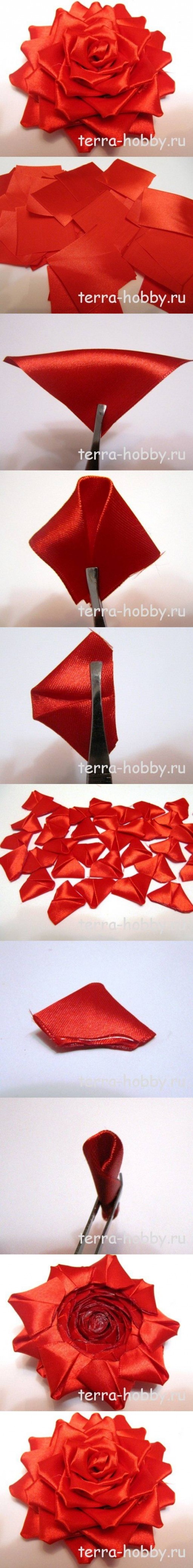 How to make Elegant Ribbon Rose for Wedding DIY tutorial instructions