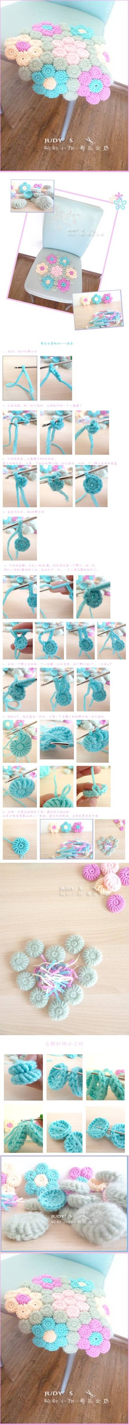 How to make Flower Hook Rug DIY tutorial instructions