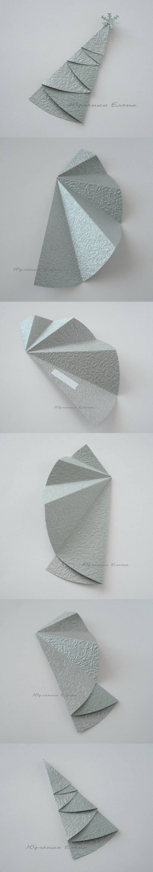 How to make Foldable Christmas Tree step by step DIY tutorial instructions