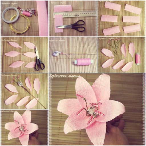 How to make Gentle Lily Flowers DIY tutorial instructions thumb