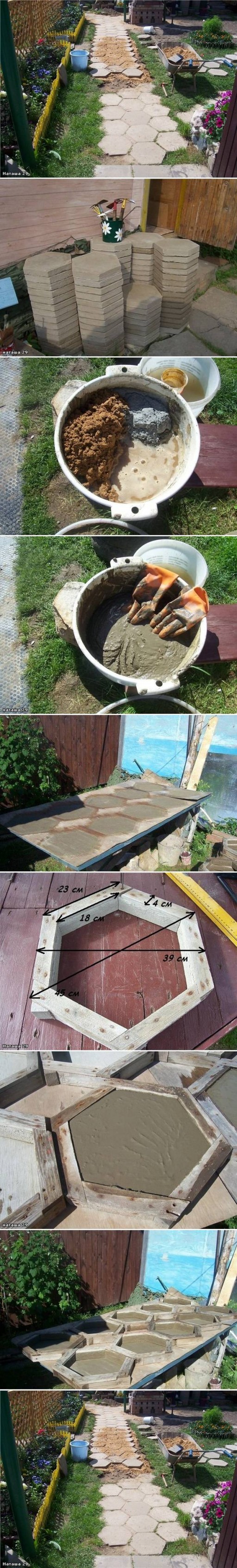 How to make Hexagon Paving Stones step by step DIY tutorial instructions