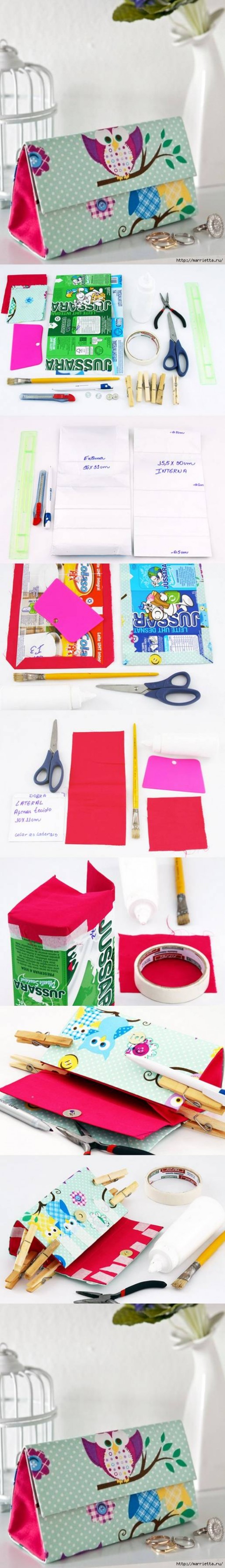 How to make Milk Boxes designer Clutch Handbags DIY tutorial instructions