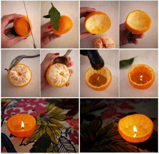 how do you make a candle out of an orange