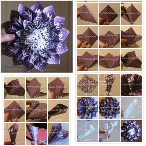 How to make Paper Blossom Flowers DIY tutorial instructions thumb