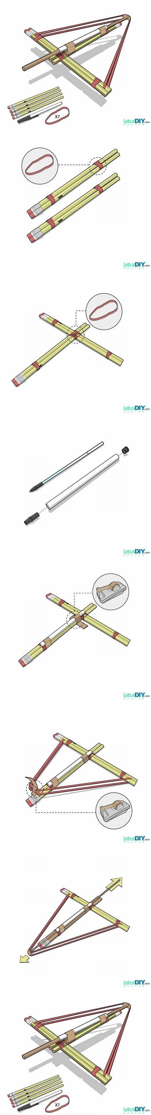How to make Pencil Bows step by step DIY tutorial instructions