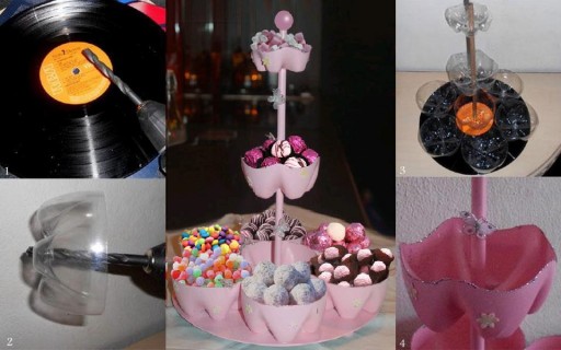 How to make Plastic Bottle Candy Stand step by step DIY tutorial instructions