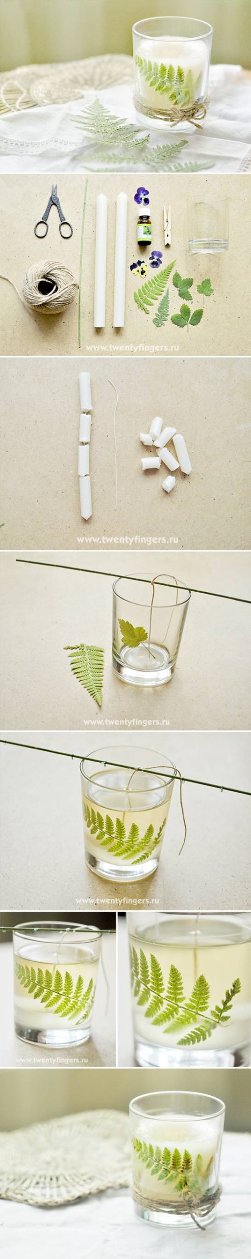 How to make Smell of the Forest Candle step by step DIY tutorial instructions