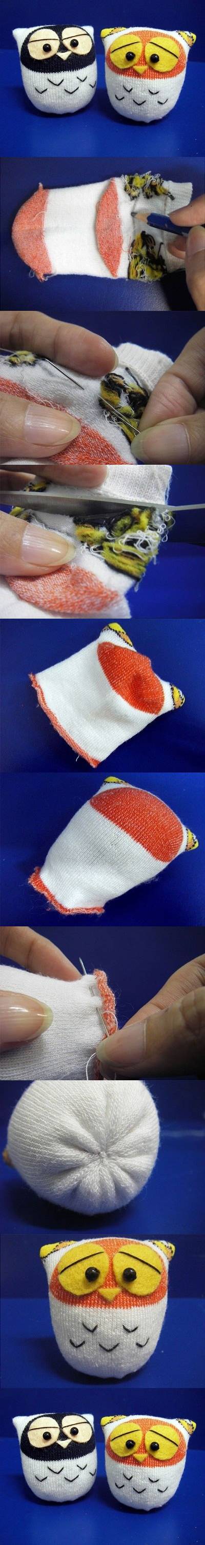 How to make Sock Owl DIY tutorial instructions