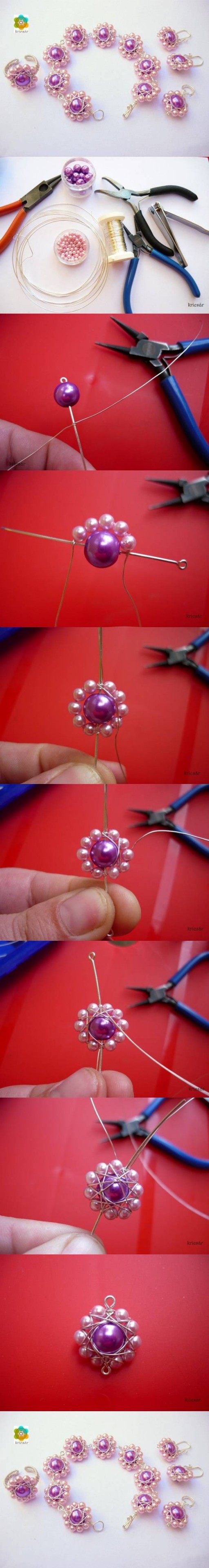 How to make beautiful Beads or Pearl Flowers DIY tutorial instructions
