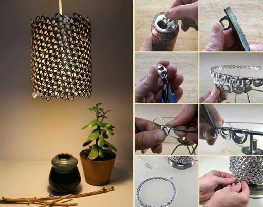How to make beautiful lighting fixture with recycled cans step by step DIY tutorial instructions