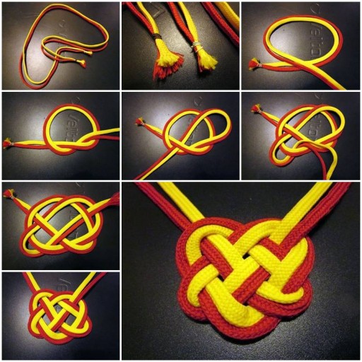 How to make colorful Heart Knot DIYinternet tutorial instructions thumb