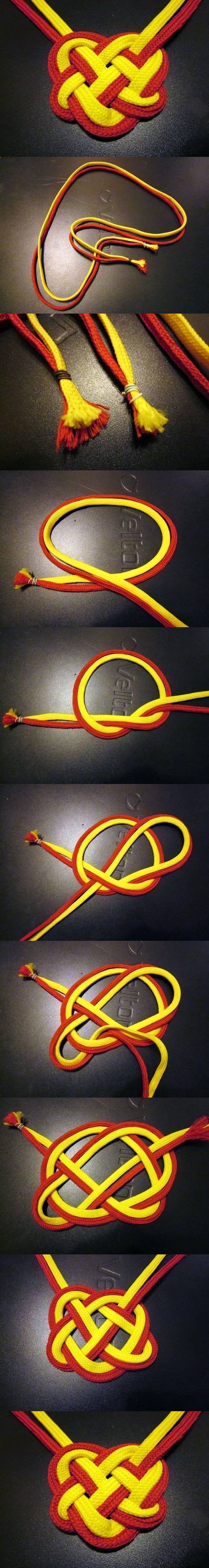 How to make colorful Heart Knot DIYinternet tutorial instructions