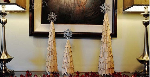 How to make creative Christmas trees with popsicle sticks step by step DIY tutorial instructions (2)