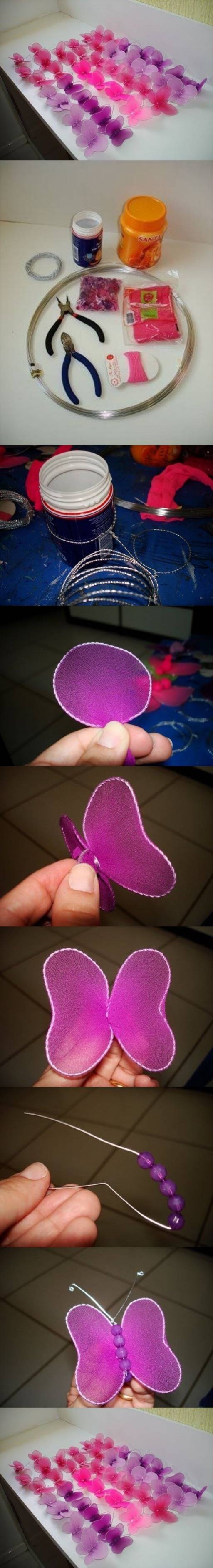 How to make lively Butterfly with Tights step by step DIY tutorial instructions