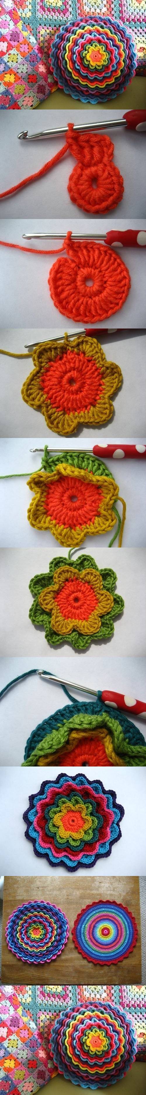 How to make pretty Crochet Flower DIY tutorial instructions