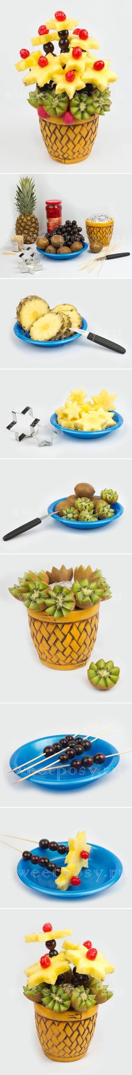 How to make pretty fruit basket step by step DIY tutorial instructions